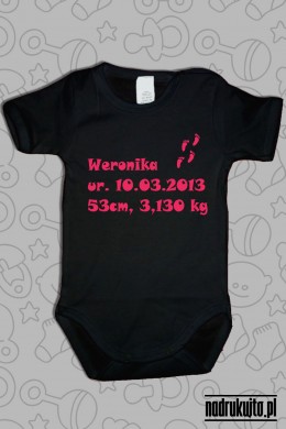 Pamiątka z urodzin - bodziaki z nadrukiem