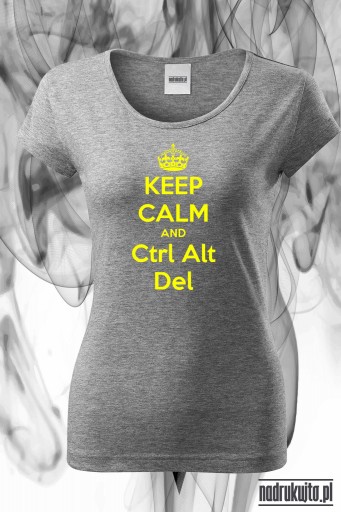 Keep calm and ctrl alt del - Koszulka z nadrukiem